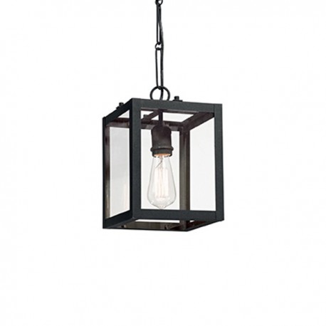 IDEAL LUX IGOR SP1 SOSPENSIONE IN METALLO NERA CON DIFFUSORE IN VETRO 60W E27
