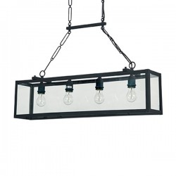 IDEAL LUX IGOR SP4 SOSPENSIONE IN METALLO NERA CON DIFFUSORE IN VETRO 4x60W E27