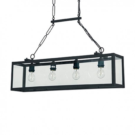 IDEAL LUX IGOR SP4 SOSPENSIONE IN METALLO NERA CON DIFFUSORE IN VETRO 4x60W E27