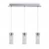 IDEAL LUX IGUAZU' SP3 SOSPENSIONE CROMO CON DIFFUSORE IN VETRO PIXEL 3x40W E14