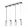 IDEAL LUX IGUAZU' SP4 SOSPENSIONE CROMO CON DIFFUSORE IN VETRO PIXEL 4x40W E14