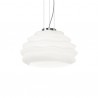 IDEAL LUX KARMA SP1 SMALL SOSPENSIONE IN VETRO SOFFIATO BIANCO INCAMICIATO E ACIDATO 60W E27