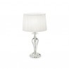 IDEAL LUX KATE-2 TL1 ROUND LAMPADA DA TAVOLO IN CRISTALLO PIENO CON PARALUME IN TESSUTO DOPPIO 60W E27