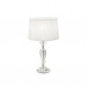 IDEAL LUX KATE-3 TL1 ROUND LAMPADA DA TAVOLO IN CRISTALLO PIENO CON PARALUME IN TESSUTO DOPPIO 60W E27