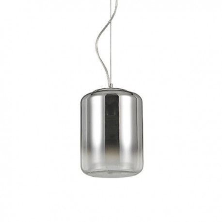 IDEAL LUX KEN SP1 SMALL SOSPENSIONE CROMATA CON DIFFUSORE IN VETRO 60W E27