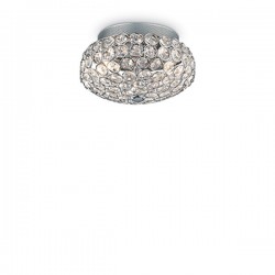 IDEAL LUX KING PL3 PLAFONIERA CON CRISTALLI INCASTONATI IN STRUTTURA AD ALVEARE CROMATA 3x40W G9