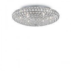 IDEAL LUX KING PL9 PLAFONIERA CON CRISTALLI INCASTONATI IN STRUTTURA AD ALVEARE CROMATA 9x40W G9