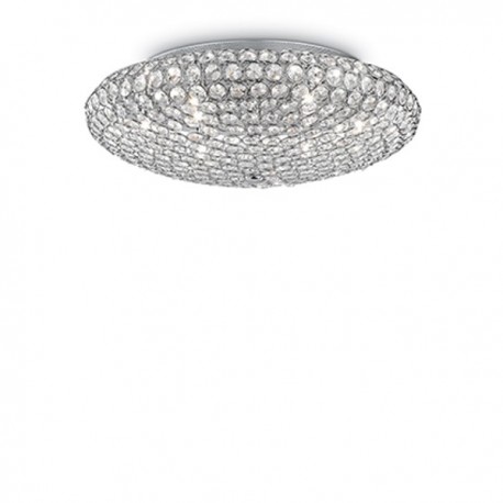 IDEAL LUX KING PL9 PLAFONIERA CON CRISTALLI INCASTONATI IN STRUTTURA AD ALVEARE CROMATA 9x40W G9