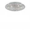 IDEAL LUX KING PL9 PLAFONIERA CON CRISTALLI INCASTONATI IN STRUTTURA AD ALVEARE CROMATA 9x40W G9