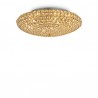 IDEAL LUX KING PL9 PLAFONIERA CON CRISTALLI INCASTONATI IN STRUTTURA AD ALVEARE DORATA 9x40W G9