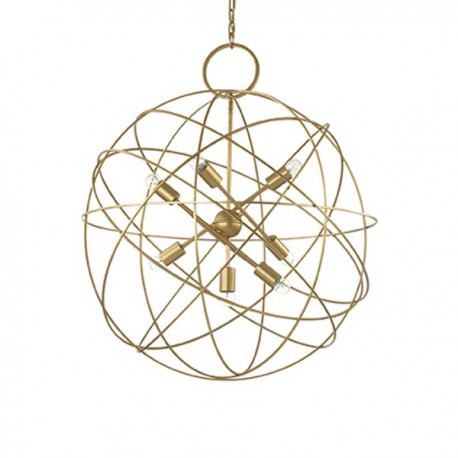 IDEAL LUX KONSE SP7 SOSPENSIONE IN METALLO RIFINITA  IN ORO SCURO SATINATO 7x60W