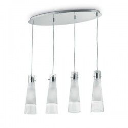 IDEAL LUX KUKY SP4 SOSPENSIONE CROMATA CON DIFFUSORE IN VETRO 4x60W E27