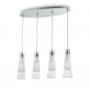IDEAL LUX KUKY SP4 SOSPENSIONE CROMATA CON DIFFUSORE IN VETRO 4x60W E27