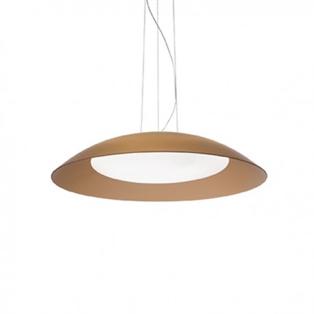 IDEAL LUX LENA SP3 D64 SOSPENSIONE MARRONE CON DIFFUSORE IN DOPPIO VETRO 3x60W E27