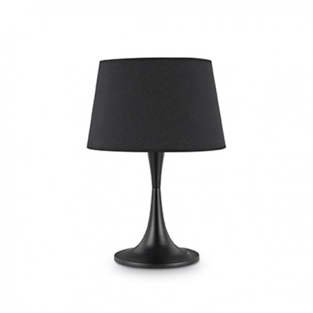 IDEAL LUX LONDON TL1 BIG LAMPADA DA TAVOLO IN METALLO NERO CON PARALUME IN LAMINA DI PVC RIVESTITO 60W E27