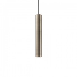 IDEAL LUX LOOK SP1 SMALL SOSPENSIONE IN METALLO BRUNITO CON CAVO IN TESSUTO 50W GU10