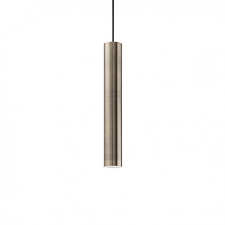IDEAL LUX LOOK SP1 SMALL SOSPENSIONE IN METALLO BRUNITO CON CAVO IN TESSUTO 50W GU10