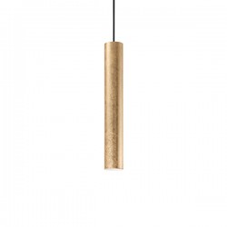 IDEAL LUX LOOK SP1 SMALL SOSPENSIONE IN METALLO ORO CON CAVO IN TESSUTO 28W GU10