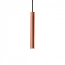 IDEAL LUX LOOK SP1 SMALL SOSPENSIONE IN METALLO RAME CON CAVO IN TESSUTO 28W GU10