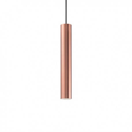 IDEAL LUX LOOK SP1 SMALL SOSPENSIONE IN METALLO RAME CON CAVO IN TESSUTO 28W GU10