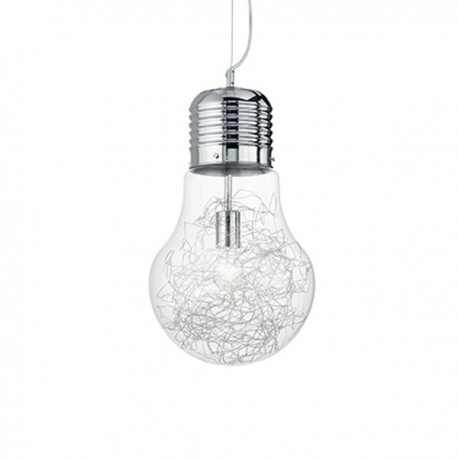 IDEAL LUX LUCE MAX SP1 BIG SOSPENSIONE CON DIFFUSORE IN VETRO E FINITURA INTERNA IN ALLUMINIO 60W E27