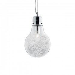 IDEAL LUX LUCE MAX SP1 SMALL SOSPENSIONE CON DIFFUSORE IN VETRO E FILO INTERNO IN ALLUMINIO 60W E27
