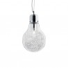 IDEAL LUX LUCE MAX SP1 SMALL SOSPENSIONE CON DIFFUSORE IN VETRO E FILO INTERNO IN ALLUMINIO 60W E27