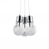 IDEAL LUX LUCE MAX SP3 SMALL SOSPENSIONE CON DIFFUSORE IN VETRO E FILO INTERNO IN ALLUMINIO 60W E27