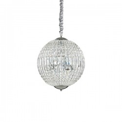 IDEAL LUX LUXOR SP6 SOSPENSIONE CROMATA CON DECORAZIONI IN  CRISTALLO MOLATO 6x40W  G9