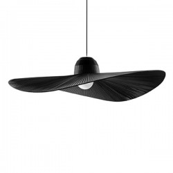 IDEAL LUX MADAME SP1 SOSPENSIONE NERA CON DIFFUSORE METALLICO AVVOLTO IN NASTRO DI RASO 60W