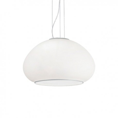 IDEAL LUX MAMA SP1 D40 SOSPENSIONE IN VETRO BIANCO SOFFIATO E ACIDATO 60W E27