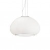 IDEAL LUX MAMA SP1 D40 SOSPENSIONE IN VETRO BIANCO SOFFIATO E ACIDATO 60W E27