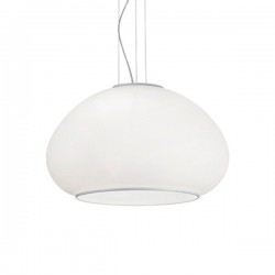 IDEAL LUX MAMA SP3 D50 SOSPENSIONE IN VETRO BIANCO SOFFIATO E ACIDATO 3x60W E27