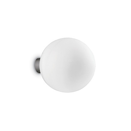 IDEAL LUX MAPA BIANCO AP1 D15 APPLIQUE CROMATA CON DIFFUSORE VETRO BIANCO SOFFIATO E ACIDATO 40W