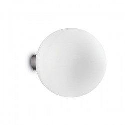 IDEAL-LUX MAPA BIANCO AP1 D30 APPLIQUE CROMATA CON DIFFUSORE VETRO BIANCO SOFFIATO E ACIDATO 60W