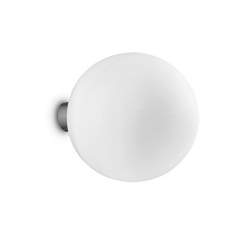 IDEAL-LUX MAPA BIANCO AP1 D30 APPLIQUE CROMATA CON DIFFUSORE VETRO BIANCO SOFFIATO E ACIDATO 60W