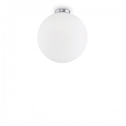 IDEAL-LUX MAPA BIANCO PL1 D40 PLAFONIERA CROMATA CON DIFFUSORE IN VETRO BIANCO SOFFIATO E ACIDATO 60W