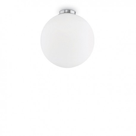 IDEAL-LUX MAPA BIANCO PL1 D40 PLAFONIERA CROMATA CON DIFFUSORE IN VETRO BIANCO SOFFIATO E ACIDATO 60W