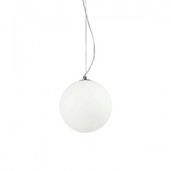 IDEAL LUX MAPA BIANCO SP1 D30 SOSPENSIONE CROMATA CON DIFFUSORE IN VETRO BIANCO SOFFIATO E ACIDATO 60W 