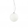 IDEAL LUX MAPA BIANCO SP1 D30 SOSPENSIONE CROMATA CON DIFFUSORE IN VETRO BIANCO SOFFIATO E ACIDATO 60W 