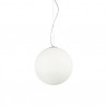 IDEAL LUX MAPA BIANCO SP1 D40 SOSPENSIONE CROMATA CON DIFFUSORE IN VETRO BIANCO SOFFIATO E ACIDATO 60W 