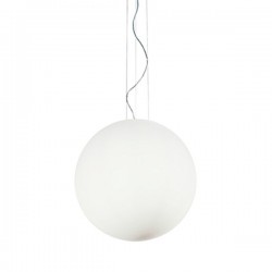 IDEAL LUX MAPA BIANCO SP1 D50 SOSPENSIONE CROMATA CON DIFFUSORE IN VETRO BIANCO SOFFIATO E ACIDATO 60W 