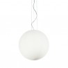 IDEAL LUX MAPA BIANCO SP1 D50 SOSPENSIONE CROMATA CON DIFFUSORE IN VETRO BIANCO SOFFIATO E ACIDATO 60W 