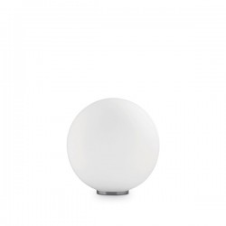 IDEAL LUX MAPA BIANCO TL1 D20 LAMPADA DA TAVOLO CROMATA CON DIFFUSORE IN VETRO BIANCO SOFFIATO E ACIDATO 60W E27