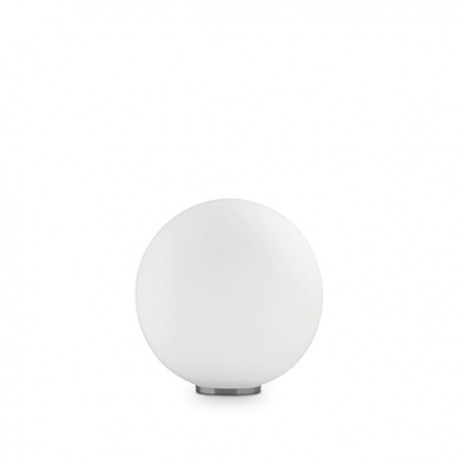 IDEAL LUX MAPA BIANCO TL1 D20 LAMPADA DA TAVOLO CROMATA CON DIFFUSORE IN VETRO BIANCO SOFFIATO E ACIDATO 60W E27