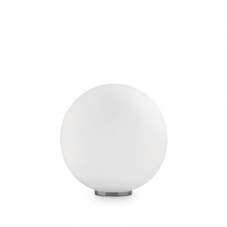 IDEAL LUX MAPA BIANCO TL1 D30 LAMPADA DA TAVOLO CROMATA CON DIFFUSORE IN VETRO BIANCO SOFFIATO E ACIDATO 60W E27