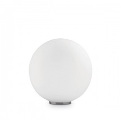 IDEAL LUX MAPA BIANCO TL1 D40 LAMPADA DA TAVOLO CROMATA CON DIFFUSORE IN VETRO BIANCO SOFFIATO E ACIDATO 60W E27