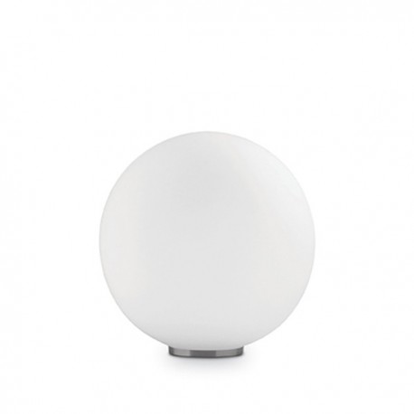 IDEAL LUX MAPA BIANCO TL1 D40 LAMPADA DA TAVOLO CROMATA CON DIFFUSORE IN VETRO BIANCO SOFFIATO E ACIDATO 60W E27