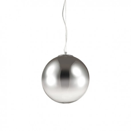 IDEAL LUX MAPA FADE SP1 D40 SOSPENSIONE CROMATA CON DIFFUSORE IN VETRO TRASPARENTE SFUMATO CROMO 60W
