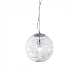 IDEAL LUX MAPA MAX SP1 D30 SOSPENSIONE CROMO CON DECORAZIONE IN ALLUMINIO INTERNA AL DIFFUSORE 60W